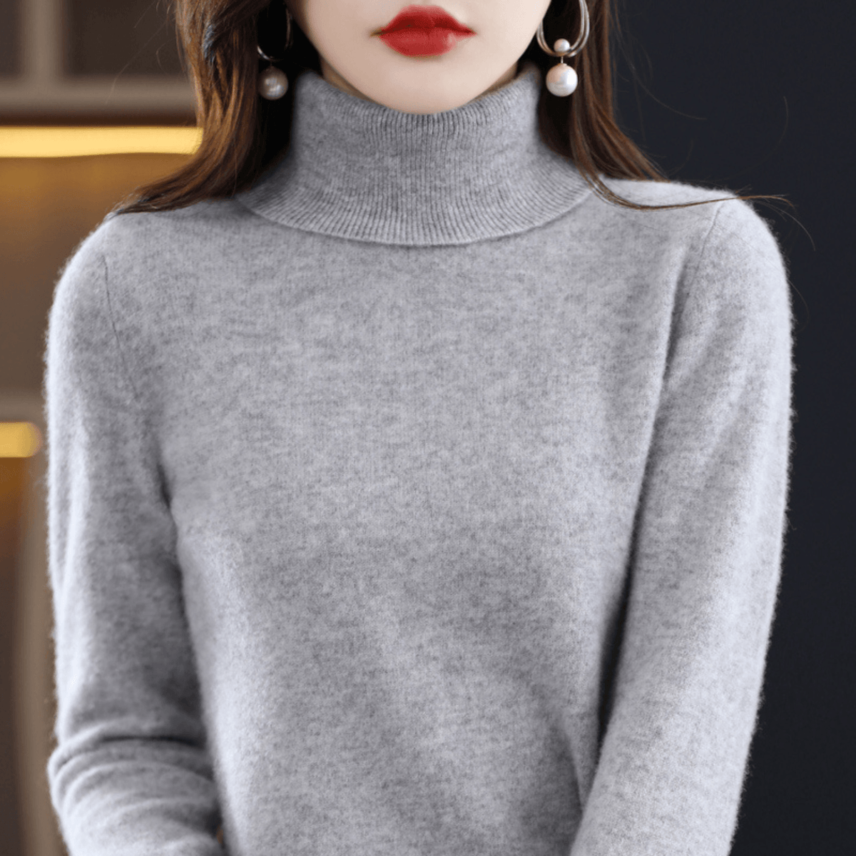 Elena Cashmere Blend Turtleneck Jumper for Ladies Christmas Wear