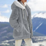Keithy Colour-Block Fleece Hooded Jacket with Zip Pockets
