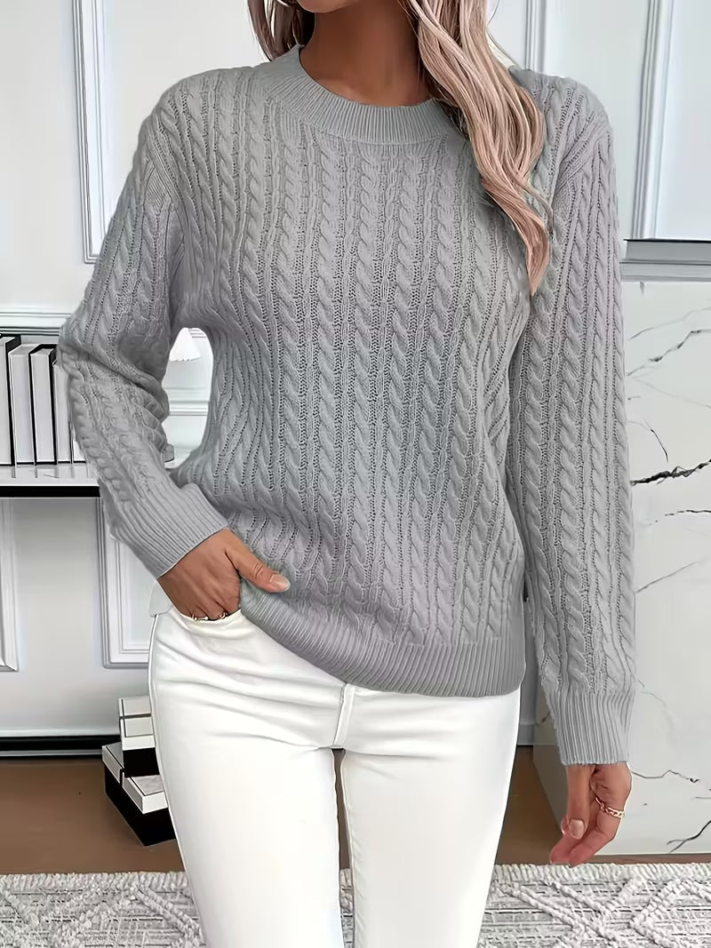 Ravae Cable-Knit Crew Neck Jumper for Women
