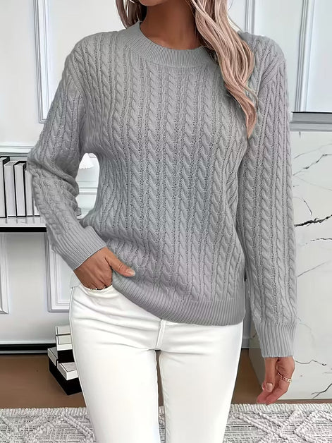 Ravae Cable-Knit Crew Neck Jumper for Women
