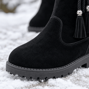 Calvera Fleece-Lined Suede Mid-Calf Winter Boots with Side Zip for Women