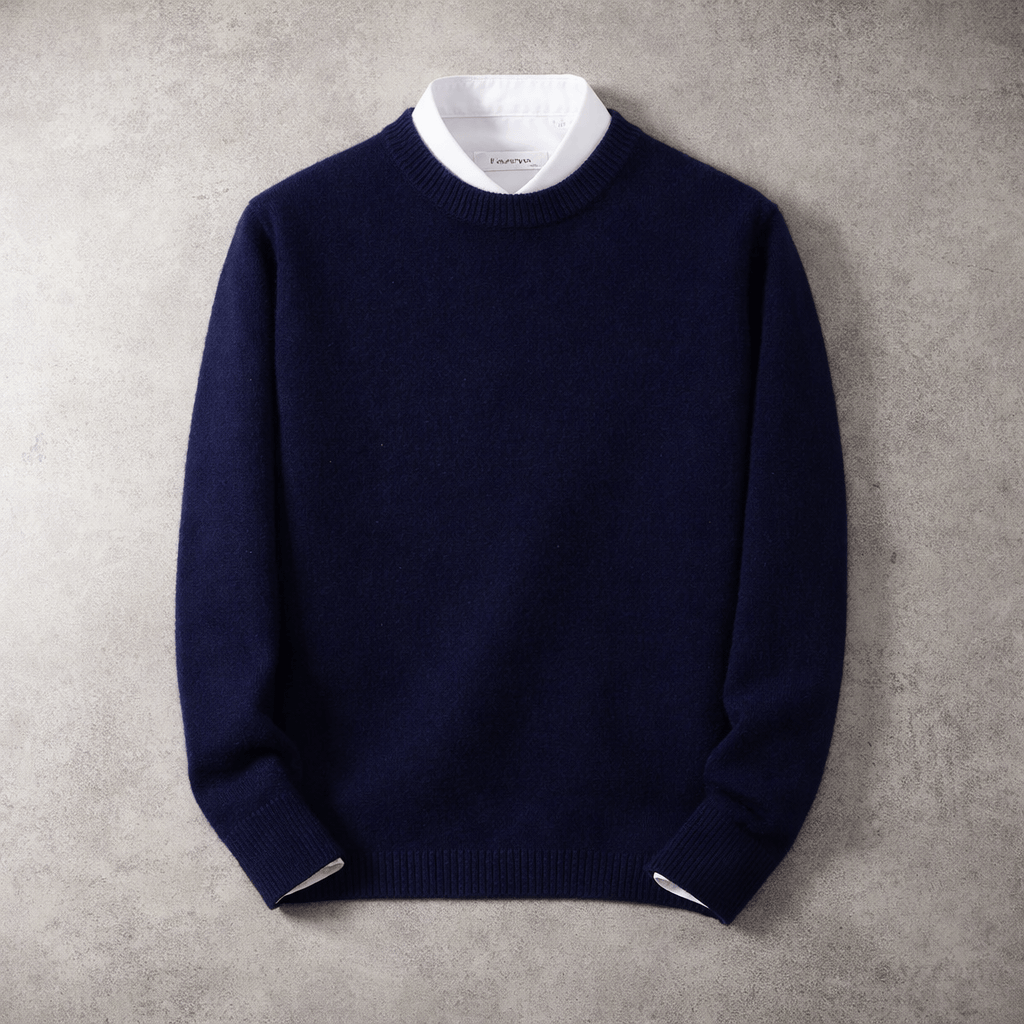 Men's Merino Wool Blend Crewneck Knit Jumper
