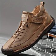 Women's Leather Lace-Up Trainers with Orthopedic Cushioning
