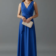 Annabelle Satin Wrap Maxi Party Dress with Relaxed Fit for Christmas
