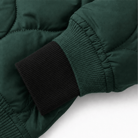 Women's Hooded Spliced Quilted Puffer Jacket with Padded Lining