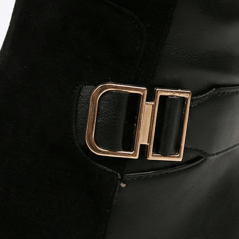Fleece-Lined Knee High Boots for Women with Faux Fur Trim