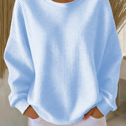 Lucille Oversized Waffle-Knit Women's Jumper with Dropped Shoulders