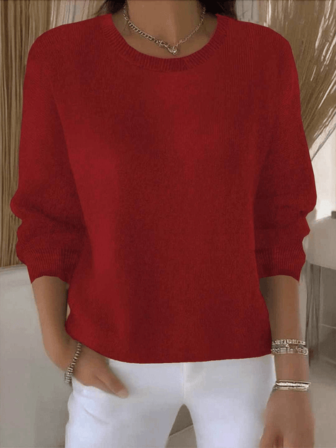 Lorie Relaxed-Fit Women's Knitted Jumper with Ribbed Trim