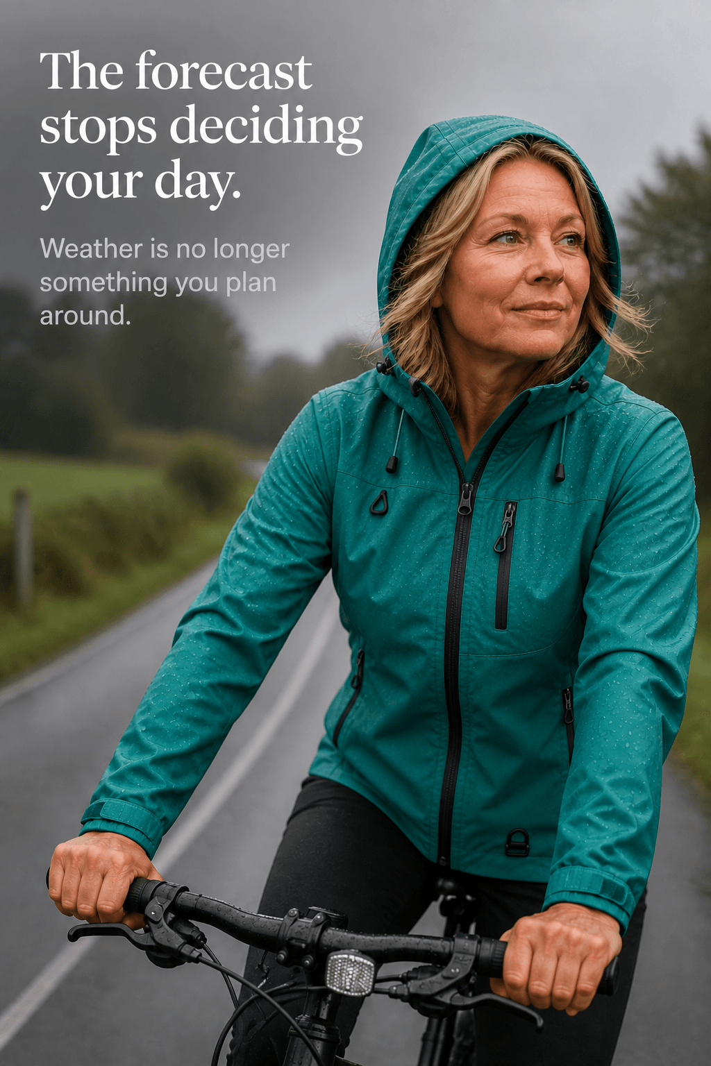 Hooded Waterproof Windproof Rain Coat with Adjustable Cuffs
