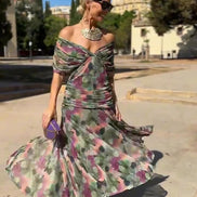 Wrap V-Neck Mesh Overlay Midi Dress for Christmas Party Events