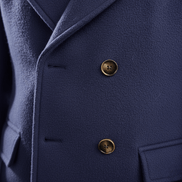 Double-Breasted Wool Blend Overcoat with Wide Notched Lapels