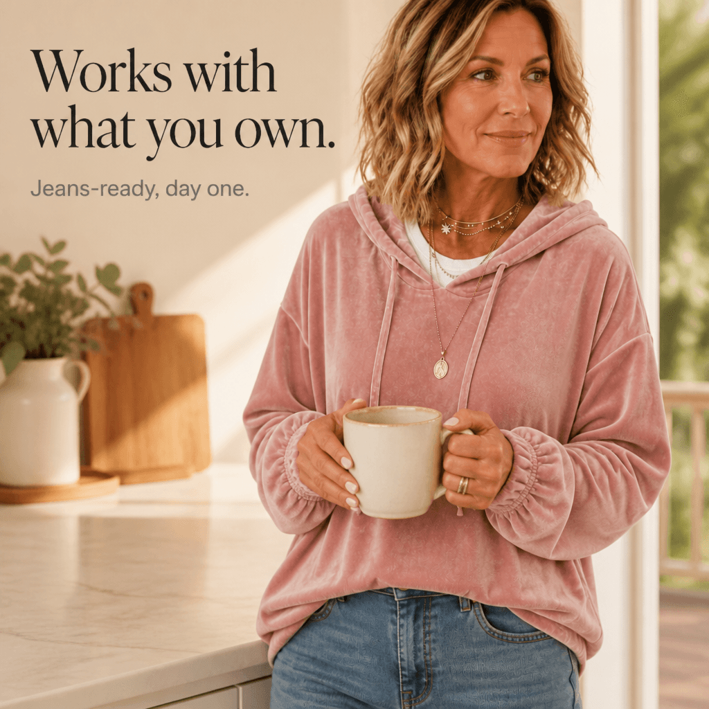 Ruffle Cuff Velvet Hoodie with Dropped Shoulder for Women