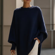 Emma Oversized Asymmetric Hem Wool Blend Women's Knitted Jumper