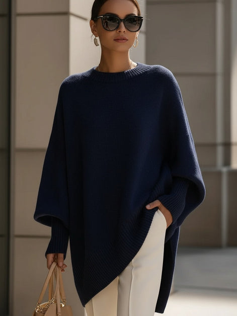 Emma Oversized Asymmetric Hem Wool Blend Women's Knitted Jumper
