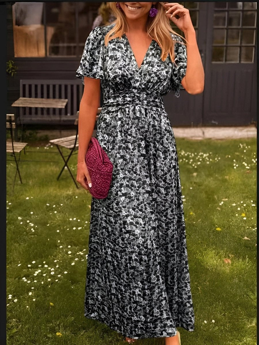 Amelia Floral Wrap Maxi Dress for Autumn Wedding Guests