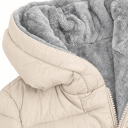 Women's Longline Quilted Puffer Jacket with Hood and Zip Pockets