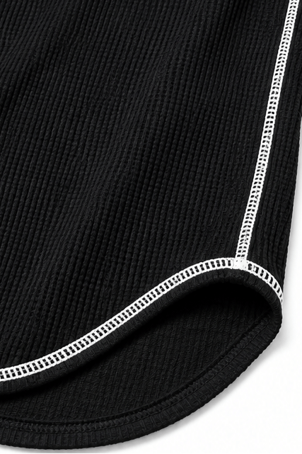 Women's Waffle Knit Henley Top with Button Placket