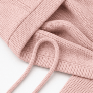Women's Ribbed Zip-Up Hooded Cardigan with Drawstring Hood