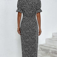 Floral Wrap Midi Dress for Wedding Guest and Christmas Party Wear
