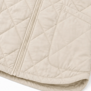 Women's Knit-Panel Quilted Puffer Jacket with Ribbed Cuffs