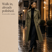 Mayfield Double-Breasted Long Belted Trench Coat for Women in Acetate