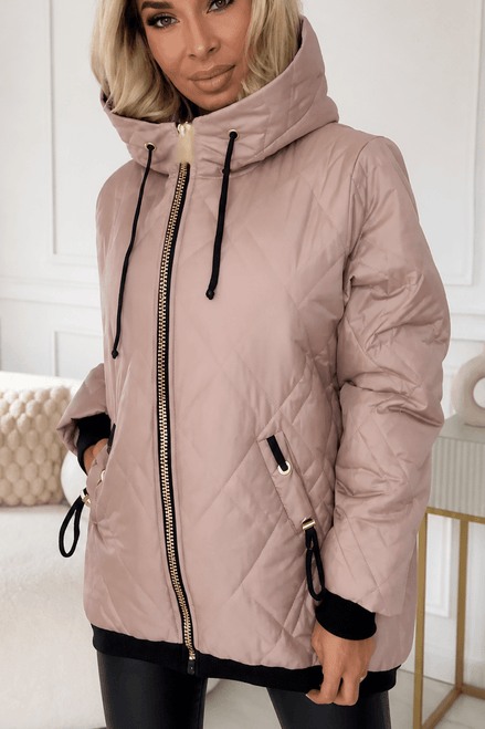 Women's Longline Hooded Quilted Puffer Jacket with Zip Front