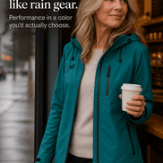 Hooded Waterproof Windproof Rain Coat with Adjustable Cuffs