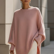 Emma Oversized Asymmetric Hem Wool Blend Women's Knitted Jumper