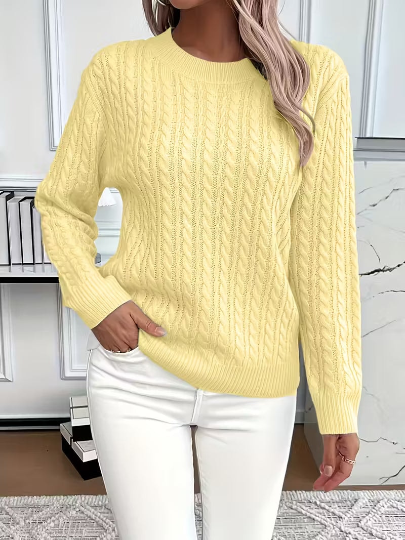 Ravae Cable-Knit Crew Neck Jumper for Women