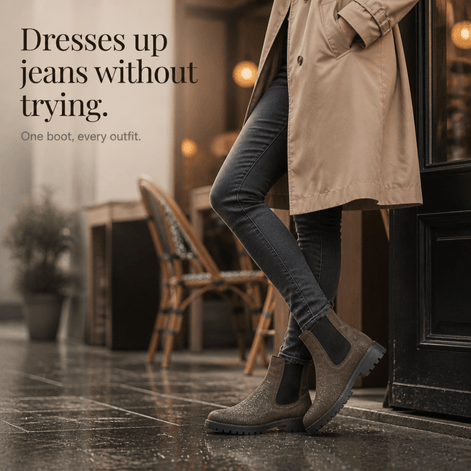 Wide-Fit Chelsea Boots with Stretch Side Panels for Women
