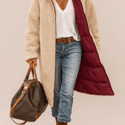 Sasha Faux Shearling-Lined Longline Winter Coat for Women