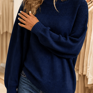 Women's Ribbed Dropped-Shoulder Oversized Knitted Jumper