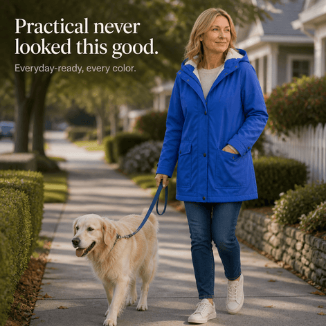 Waterproof Plush-Lined Hooded Jacket with Fleece Trim