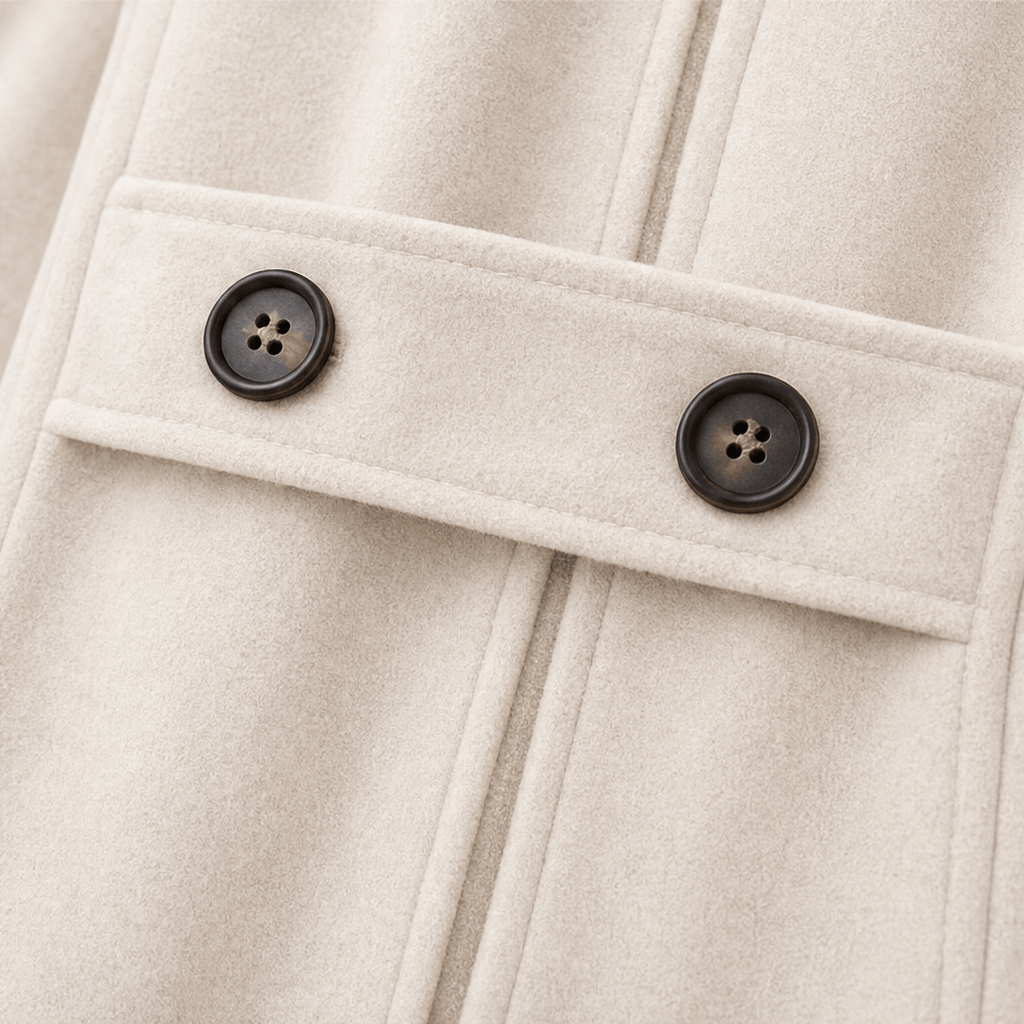 Edwina Women's Double-Breasted Hooded Winter Coat with Wide Collar