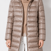 Women's Quilted Puffer Jacket with Detachable Hood and Packable Design