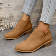 Riley Ankle Low Heel Slip On Womens Boots with Back Zip