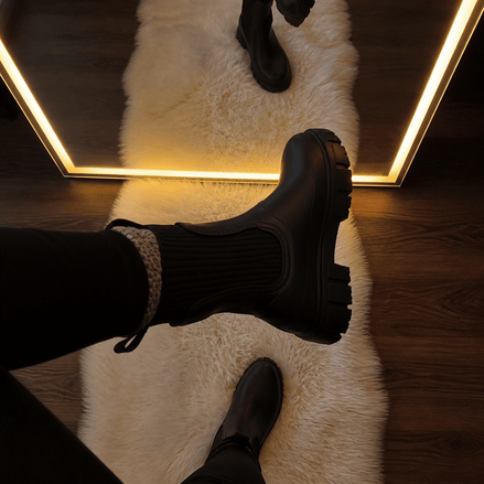 Puddlestep Women's Elastic Collar PVC Ankle Winter Boots