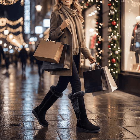 Calvera Fleece-Lined Suede Mid-Calf Winter Boots with Side Zip for Women
