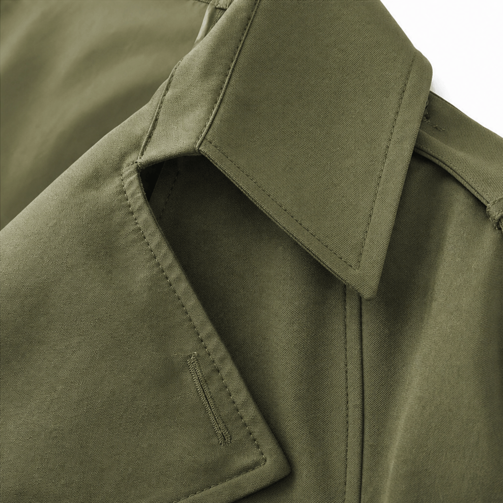 Mayfield Double-Breasted Belted Long Trench Coat with Tailored Waist for Women