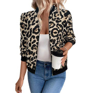 Nessa High-Neck Cropped Polyester Bomber Jacket for Women