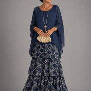 Tiered Chiffon Women's Maxi Dress with Flutter Sleeves and Layered Hem
