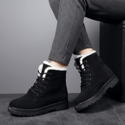Amelia Women's Faux Suede Lace-Up Ankle Boots with Faux Fur Lining