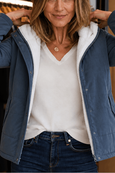 Coldbourne Sherpa-Lined Hooded Quilted Puffer Jacket for Women