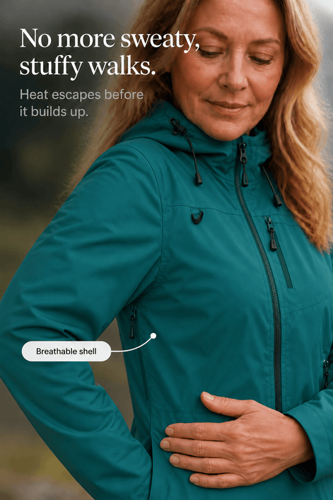 Hooded Waterproof Windproof Rain Coat with Adjustable Cuffs