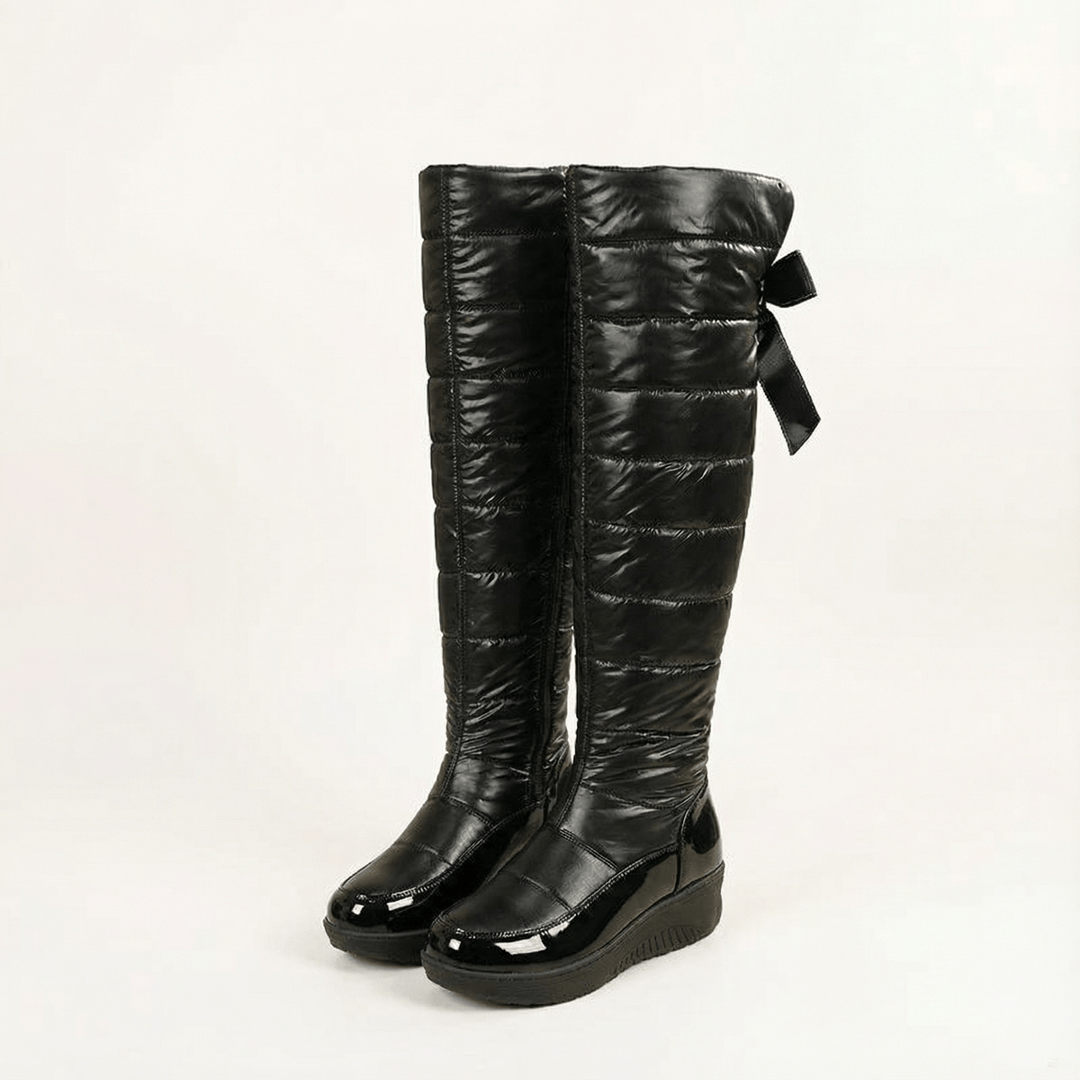 Women's Fleece-Lined Over-the-Knee Boots with Wedge Sole