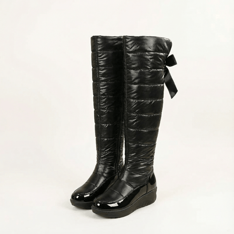 Women's Fleece-Lined Over-the-Knee Boots with Wedge Sole