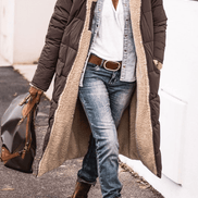 Sasha Faux Shearling-Lined Longline Winter Coat for Women