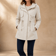 Midluna Adjustable Waist Mid-Length Hooded Winter Parka for Women