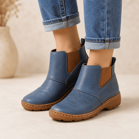 Solena Wide-Fit Adjustable Women's Ankle Boots with Strap for Sensitive Feet