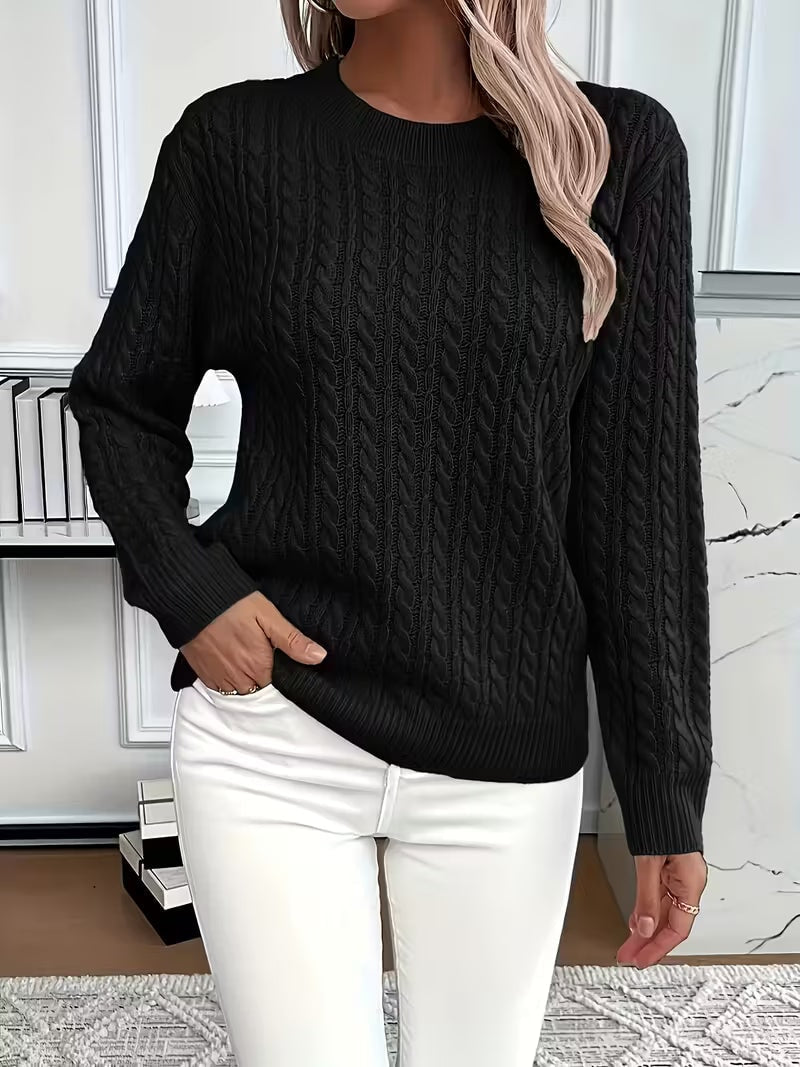 Ravae Cable-Knit Crew Neck Jumper for Women